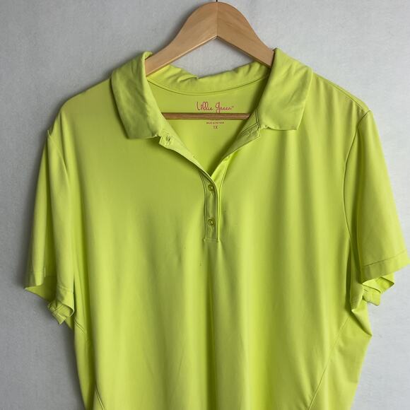 Lillie Green Womens Golf Polo Three Quarter Button Down 1XL - Picture 3 of 13